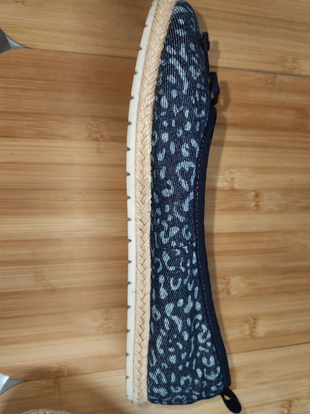 Kelly & Katie Navy and Light Blue Patterned Espadrille Flats - Size 9